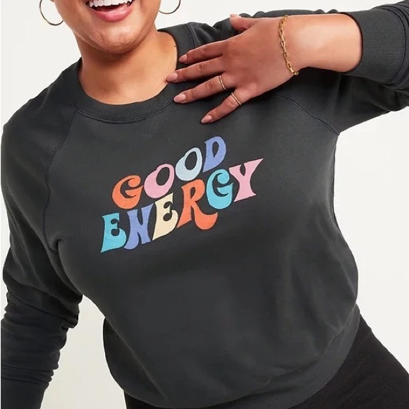 Old Navy Sweaters - OLD NAVY Vintage Graphic Good Energy Sweatshirt